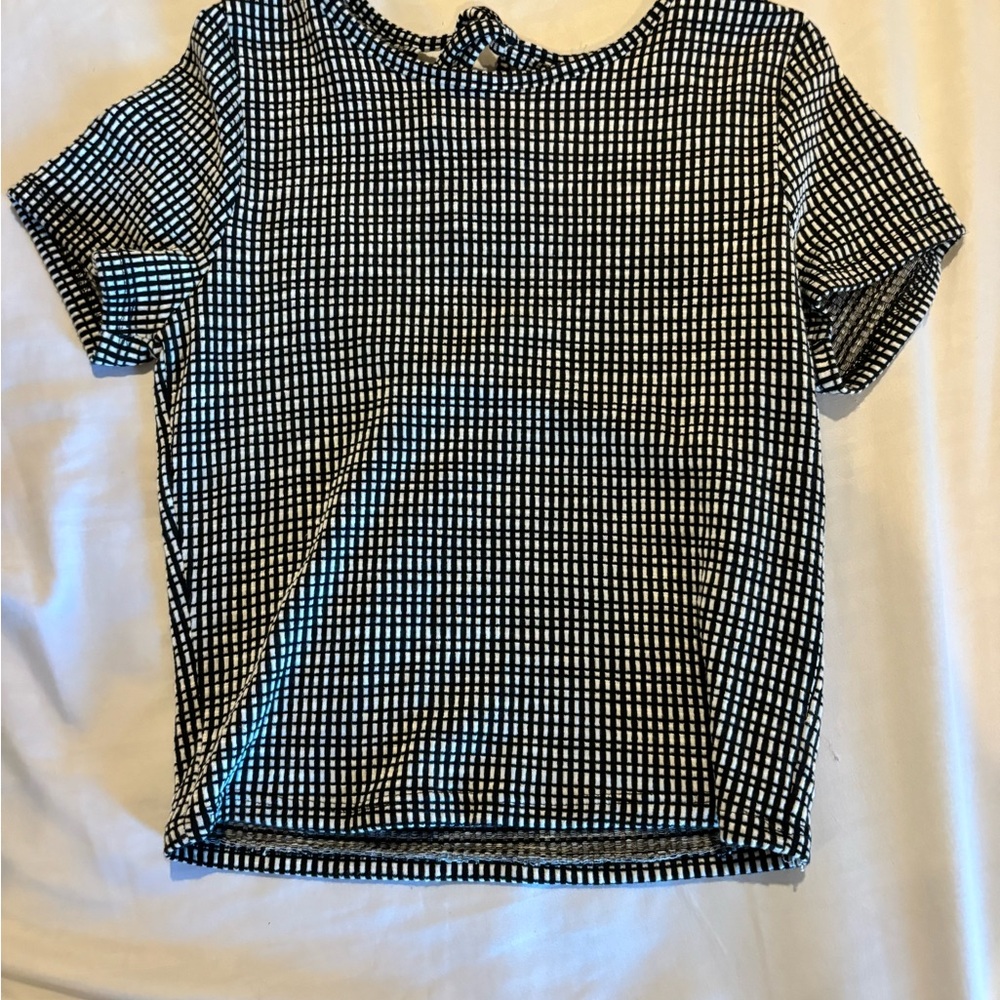 Black and White Checkered Women's Top